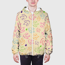 Куртка с капюшоном мужская Птичьи лапки, цвет: 3D-белый — фото 2