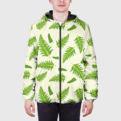Куртка с капюшоном мужская Лесной зеленый папоротник, цвет: 3D-черный — фото 2