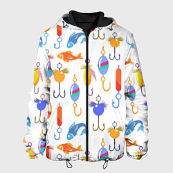 Куртка с капюшоном мужская Рыбалочка, цвет: 3D-черный