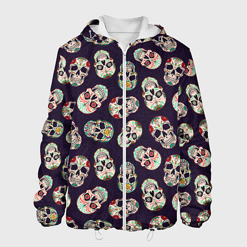 Мужская куртка Узор с черепами Pattern with skulls / 3D-Белый – фото 1