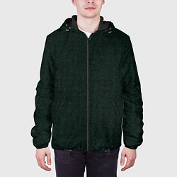 Куртка с капюшоном мужская Текстура рябь темно-зелёный, цвет: 3D-черный — фото 2
