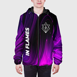 Куртка с капюшоном мужская In Flames violet plasma, цвет: 3D-черный — фото 2