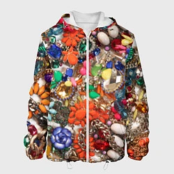 Куртка с капюшоном мужская Камни и драгоценности, цвет: 3D-белый