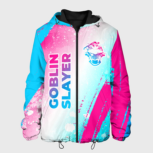 Мужская куртка Goblin Slayer neon gradient style: надпись, символ / 3D-Черный – фото 1