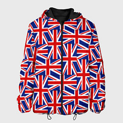 Куртка с капюшоном мужская Флаги Великобритании, цвет: 3D-черный