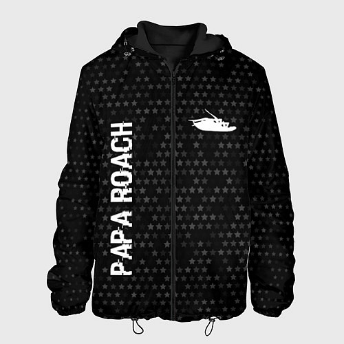 Мужская куртка Papa Roach glitch на темном фоне: надпись, символ / 3D-Черный – фото 1