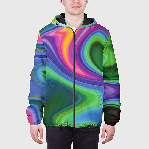 Мужская куртка Color abstraction / 3D-Черный – фото 3