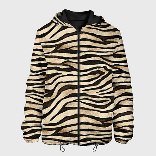 Мужская куртка Шкура зебры и белого тигра / 3D-Черный – фото 1