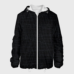 Куртка с капюшоном мужская Текстура чёрно-серый, цвет: 3D-белый