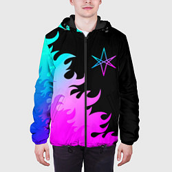 Куртка с капюшоном мужская Bring Me the Horizon неоновый огонь, цвет: 3D-черный — фото 2