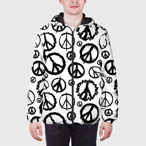 Мужская куртка Many peace logo / 3D-Черный – фото 3