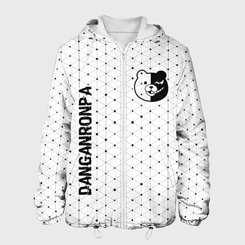 Мужская куртка Danganronpa glitch на светлом фоне: надпись, симво / 3D-Белый – фото 1