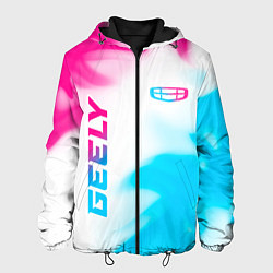 Мужская куртка Geely neon gradient style: надпись, символ