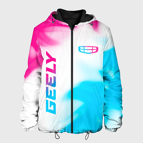 Мужская куртка Geely neon gradient style: надпись, символ / 3D-Черный – фото 1