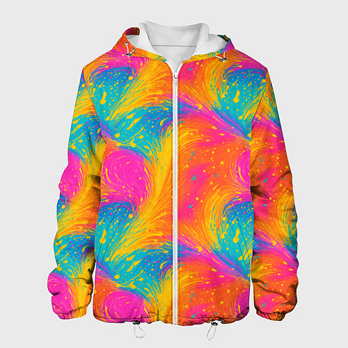 Мужская куртка Насыщенные яркие краски / 3D-Белый – фото 1