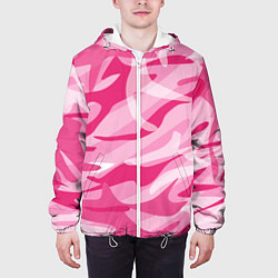 Куртка с капюшоном мужская Камуфляж в розовом, цвет: 3D-белый — фото 2