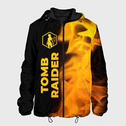 Куртка с капюшоном мужская Tomb Raider - gold gradient: по-вертикали, цвет: 3D-черный
