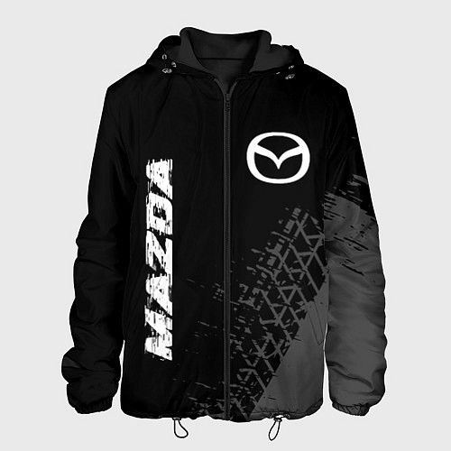 Мужская куртка Mazda speed на темном фоне со следами шин: надпись / 3D-Черный – фото 1