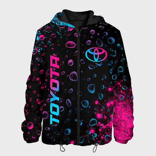 Мужская куртка Toyota - neon gradient: надпись, символ / 3D-Черный – фото 1