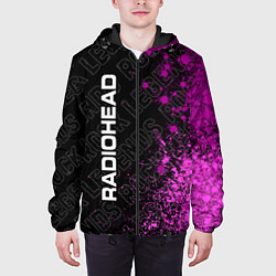Куртка с капюшоном мужская Radiohead rock legends: по-вертикали, цвет: 3D-черный — фото 2