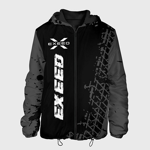 Мужская куртка Exeed speed на темном фоне со следами шин: по-верт / 3D-Черный – фото 1