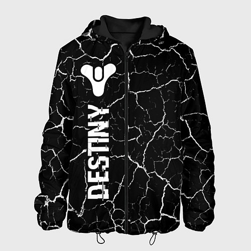 Мужская куртка Destiny glitch на темном фоне: по-вертикали / 3D-Черный – фото 1
