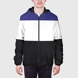 Куртка с капюшоном мужская Три цветных полосы, цвет: 3D-черный — фото 2