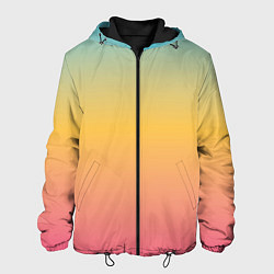 Куртка с капюшоном мужская Градиент Персиковый закат, цвет: 3D-черный