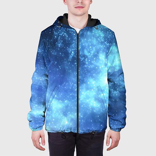 Мужская куртка Яркие звёзды в космосе / 3D-Черный – фото 3