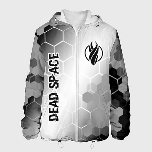 Мужская куртка Dead Space glitch на светлом фоне: надпись, символ / 3D-Белый – фото 1