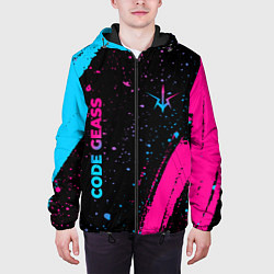 Куртка с капюшоном мужская Code Geass - neon gradient: надпись, символ, цвет: 3D-черный — фото 2