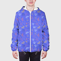 Куртка с капюшоном мужская Морской паттерн, цвет: 3D-белый — фото 2