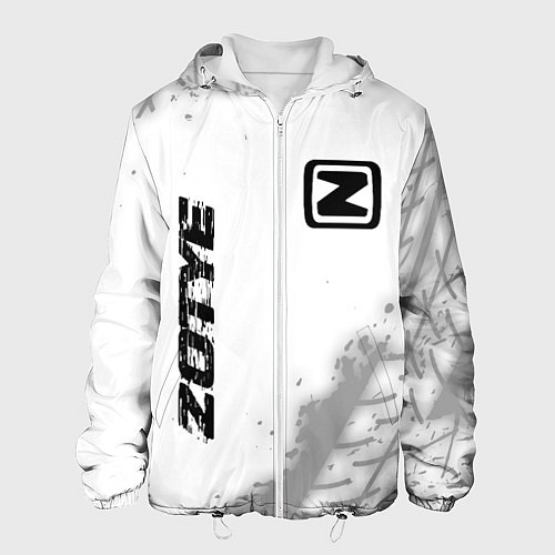 Мужская куртка Zotye speed на светлом фоне со следами шин: надпис / 3D-Белый – фото 1