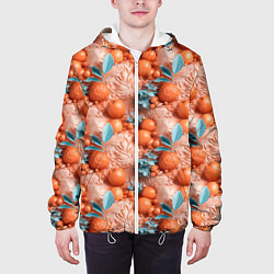 Куртка с капюшоном мужская Сочные фрукты клипарт, цвет: 3D-белый — фото 2