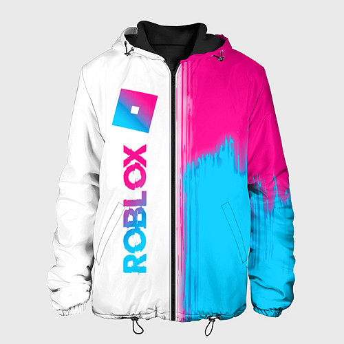 Мужская куртка Roblox neon gradient style: по-вертикали / 3D-Черный – фото 1