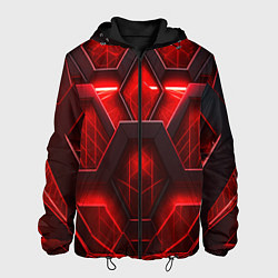 Куртка с капюшоном мужская Red space abstract, цвет: 3D-черный