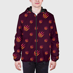 Куртка с капюшоном мужская Шрамы, цвет: 3D-черный — фото 2
