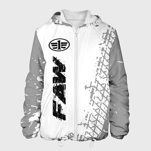 Мужская куртка FAW speed на светлом фоне со следами шин: по-верти / 3D-Белый – фото 1