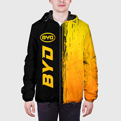 Куртка с капюшоном мужская BYD - gold gradient: по-вертикали, цвет: 3D-черный — фото 2