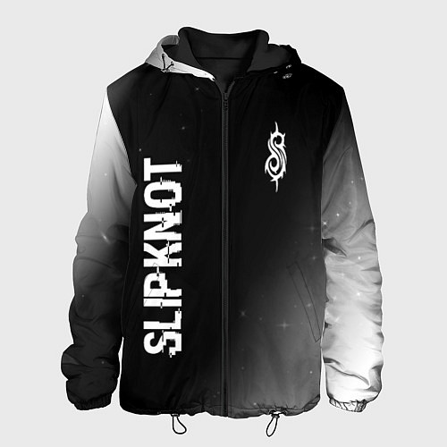Мужская куртка Slipknot glitch на темном фоне: надпись, символ / 3D-Черный – фото 1
