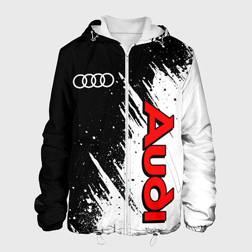 Мужская куртка Ауди - белые потертости / 3D-Белый – фото 1