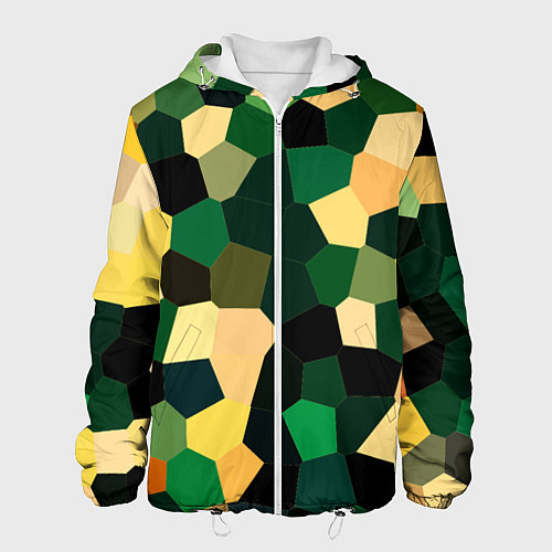 Мужская куртка Мозаика зелёный / 3D-Белый – фото 1