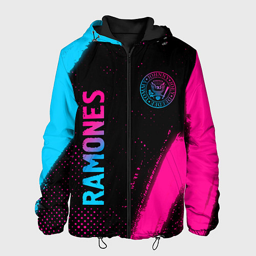 Мужская куртка Ramones - neon gradient: надпись, символ / 3D-Черный – фото 1