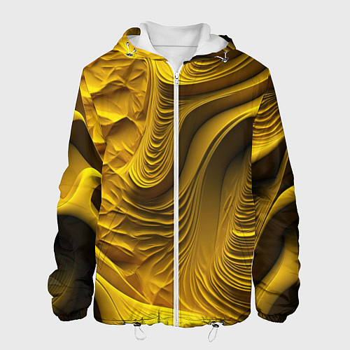 Мужская куртка Объемная желтая текстура / 3D-Белый – фото 1