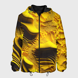 Куртка с капюшоном мужская Желтая объемная текстура, цвет: 3D-черный