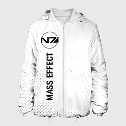 Куртка с капюшоном мужская Mass Effect glitch на светлом фоне: по-вертикали, цвет: 3D-белый