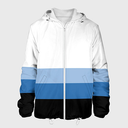 Мужская куртка Полосы синий / 3D-Белый – фото 1