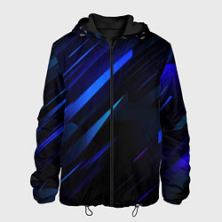 Куртка с капюшоном мужская Blue black texture, цвет: 3D-черный