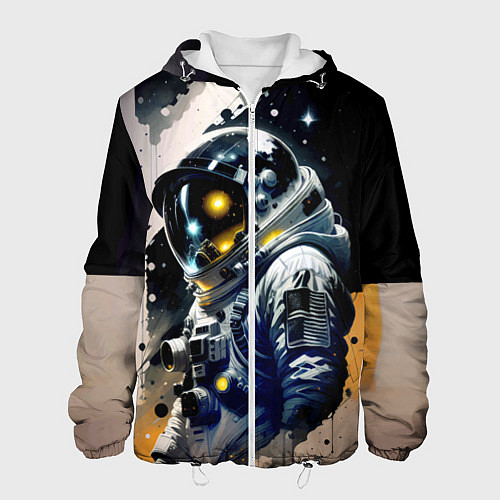 Мужская куртка Космонавт в скафандре - набросок / 3D-Белый – фото 1