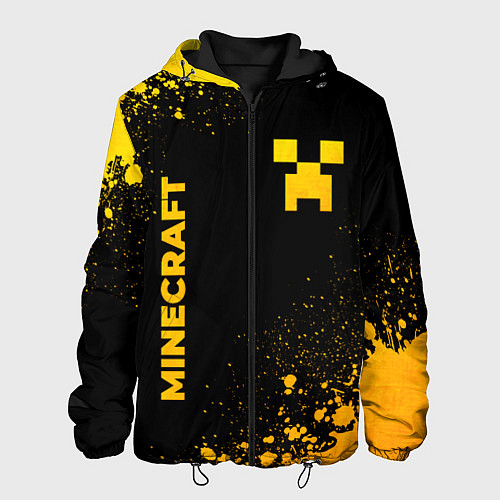 Мужская куртка Minecraft - gold gradient: надпись, символ / 3D-Черный – фото 1